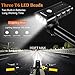 USION Bike Lights Front and Back, USB Rechargeable Bike Light Set Super Bright, 3 LED Mountain/Road Bicycle Headlight & Free Taillight,Cycling Safety Flashlight,Easy Install