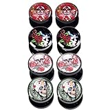 PiercingJ Mens Womens 4 Pairs Punk Acrylic Screw Tunnels Ear Expander Stretcher Piercing Gauge 6G - 15/16
