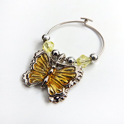 RareLove 6 Colors Butterfly Wine Glass Markers Charms Set of 6 Pieces - Thumbnail 2