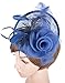 Womens Fascinators Hat with Headband Navy Blue