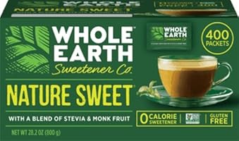 Save on WHOLE EARTH SWEETENER CO. NATURE SWEET Stevia and Monk Fruit Sweetener, Erythritol Sweetener, Sweet Leaf Stevia Packets, Sugar Substitute, Natural Sweetener, 400 Count and more