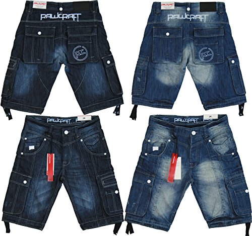 hombre de pantalón corto de tela vaquera - Diseño militar de botón