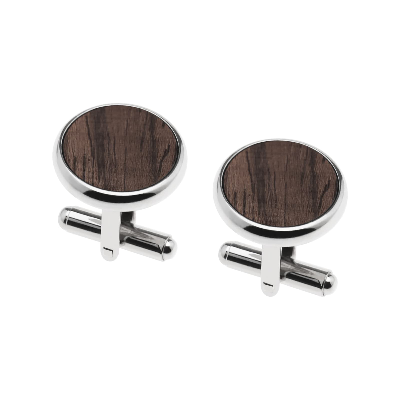 The Lord of the Tools 1 Pair of Natural Wooden Cufflinks Classic Shirt Cufflinks Sleeve Cuff Link Jewelry for Men Father Groom Clothing Decoration Diameter 17mm