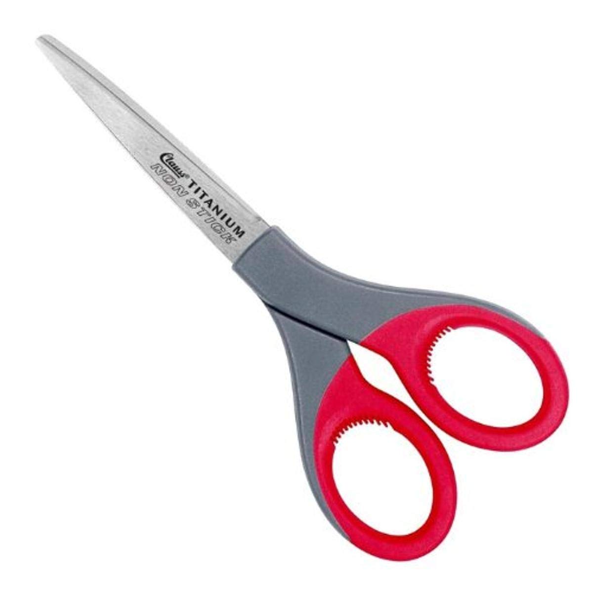 Clauss 18542 7-Inch Titanium Bonded Non-Stick Straight Scissor - Red/Grey