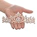 SWEETV Crystal Princess Crown Rhinestone Tiara Bridal Head Jewelry Wedding Hair Accessories, Rose Gold