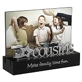 Malden International Designs Cousins Desktop Expressions with Silver Word Attachment Picture Frame, 4x6, Black