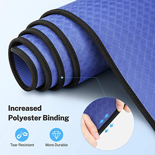 Gonex Yoga Mat with Alignment Lines for Women Men, EcoFriendly TPE Mat