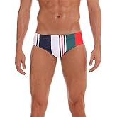 Arcweg Men's Swimming Trunks Briefs Low Waist with Removable Pad Swimwear Elastic Beach Shorts Boxers Underwear