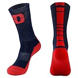 NCAA Dayton Flyers Men's Champ Preformance Crew Socks, Large, Blue/Red