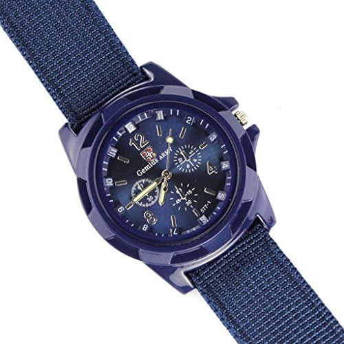 Men Watches,TOMIN Fashion Gemius Army Racing Force Military Sport Men Officer Fabric Band Watch (blue)
