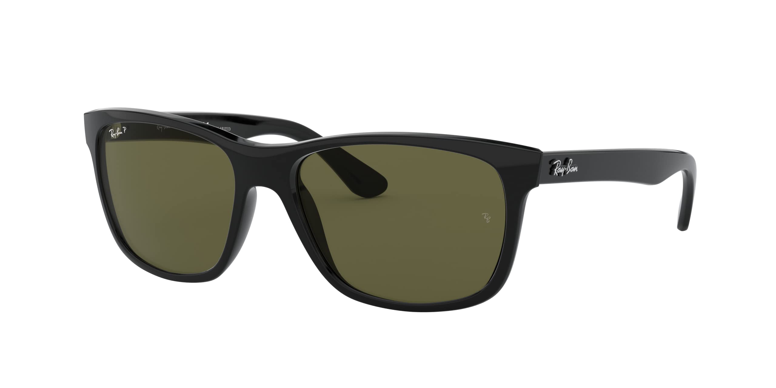 Photo 1 of Ray-Ban Men's RB4181 Square Sunglasses, Black/Polarized Green, 57 mm