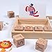 WAQIAGO Educational Learning Matching Letter Toys, Wooden Develops Alphabet Words Spelling Letter Block for Girls Boys Gift (30pcs Cards Double-Side)