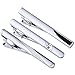 PiercingJ 3pcs Set Stainless Steel Exquisite GQ Classic Tie Bar Clip, Silver Tone, 2.3Inches