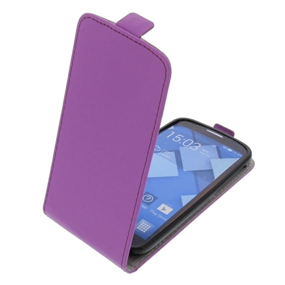 foto-kontor Tasche für Alcatel One Touch Pop C7 Smartphone Flipstyle Schutz Hülle lila