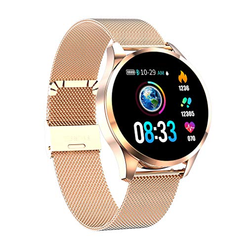 Sunward Q9 Smartwatch 1.22inch Color Screen Women Blood Pressure Heart Rate Monitor Smart Watch Fitness Tracker,Waterproof and Swim-Ready, Durable, Compatible with iPhone and Android (E)