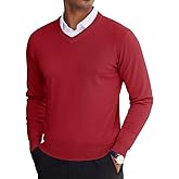 COOFANDY Men's V Neck Sweater Lightweight Knitted Pullover Sweaters