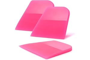 FOSHIO 3Pcs Scratches Proof Soft TPU Rubber Squeegee, Compact Water Wiper Blade Scraper Cleaner for Car Window Glass Tinting 
