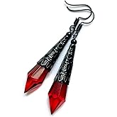 LKingel Gothic Dark Bat Witch Earrings for Women Vampire Dangle Earrings Crystal Dangle Drop Earring Punk Teardrop Earring Halloween Jewelry Gift Emo Witch Accessories 2025 Fashion Jewelry