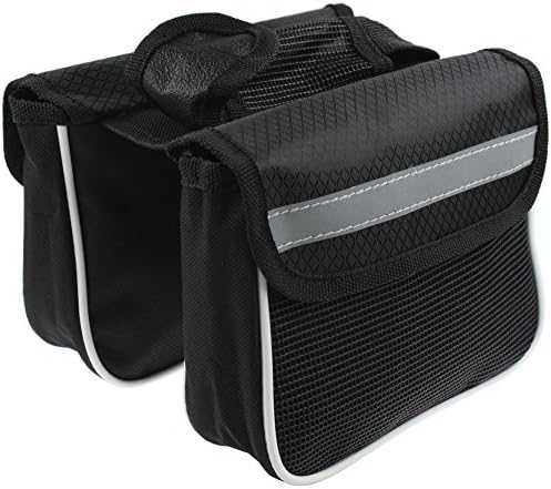 Rukey Front Frame Top Tube Bracket Bicycle Bike Saddle Bag Pouch Bilateral Side Packs with Mobile Phone Pouch for Mountain Bicycle Cycling (Medium)