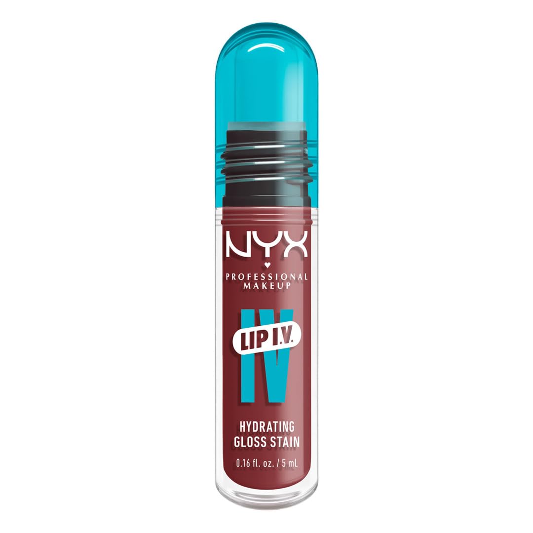 NYX Professional Makeup Lip IV Hydrating Glossy Lip Stain with 12HR Hydration - Hydra Honey (Brown)