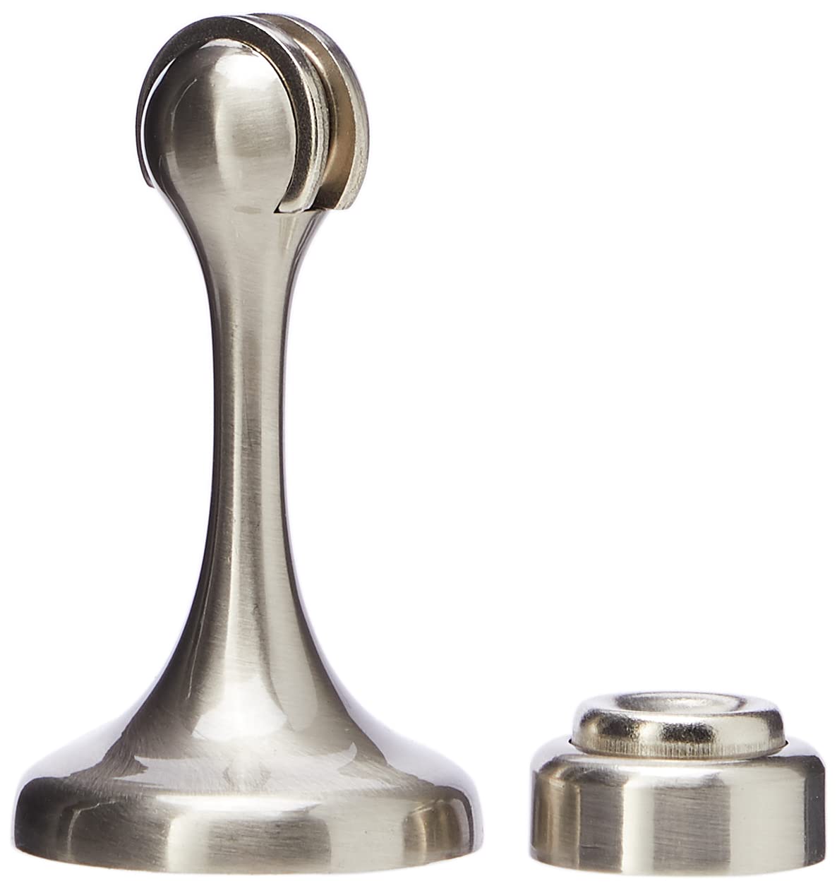 Merriway BH05715 Wall Or Floor Mounted Magnetic Door Stopper, Matt Nickel Plated