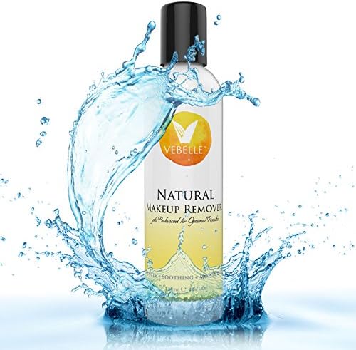 VEBELLE Natural Makeup Remover by Anti Aging Company - Soothing Gentle Formula Easily Removes Eye &amp; Face Make Up for All Skin Types; Sensitive, Normal, Dry, Oily &amp; Mature without irritation - 4.5oz