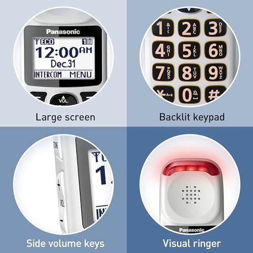 Panasonic Amplified Cordless Phone with Slow Talk, 40dB Volume Boost