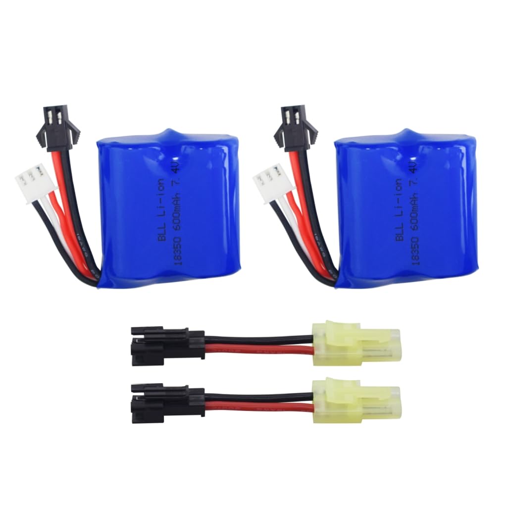 ZYGY 2PCS 7.4V 600mAh Lithium Battery for Syma Q2 Q3 Skytech H100 H102 H106 H120 RC Boat Accessories