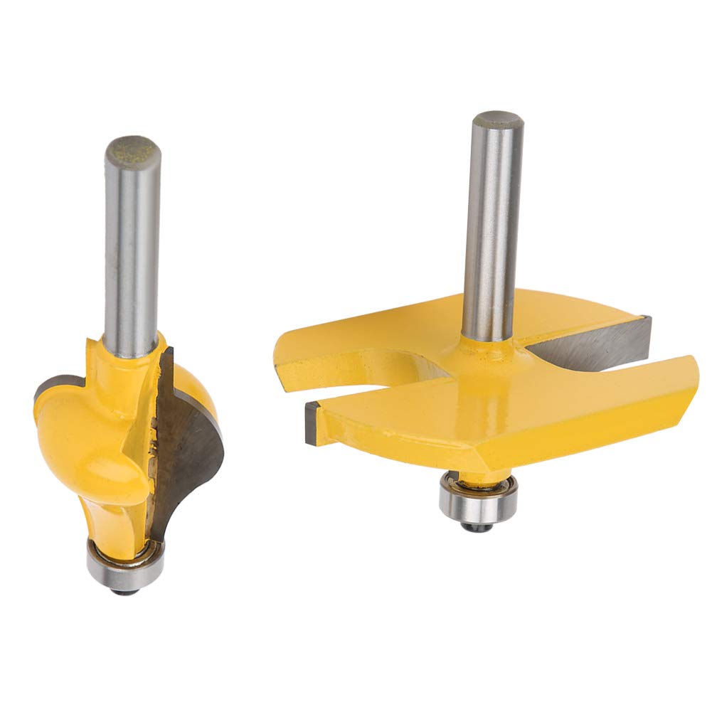 Router Bit, 2pcs 8mm Shank Carbon Steel Armrest Handrail Router Bit Set Woodworking Milling Cutter for Wood Line Stair Handrail fit for Trimming Carving Machine