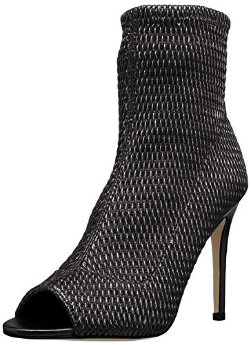 BCBGeneration Women's Jane Peep Toe Ankle Boot, Black Quilted Leather, 8 M US