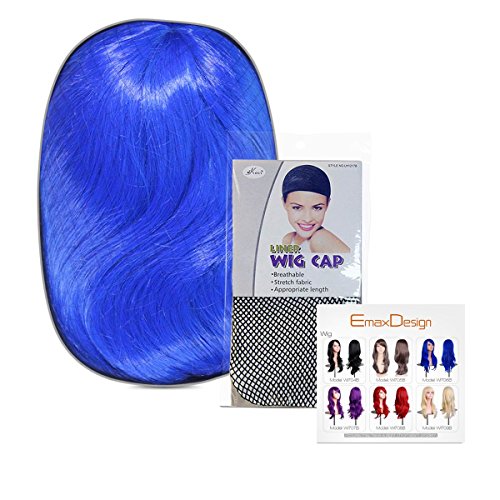 EmaxDesign Wigs 28 Inch Cosplay Wig For Women With Wig Cap and Comb(Dark Blue)