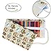 Damero 72 Canvas Colored Pencils Wrap, Travel Pencil Holder Case Roll up Pen Holder with Zipper Pouch for Pencil Accessories--Coffee Owls(NO Pencil included)