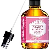 Orange Blossom Water Facial Toner by Leven Rose, 100% Pure Organic Neroli Water Hydrosol Face Spray Natural for Clear Skin Restorying PH and Breakouts 4 oz (Orange Blossom)