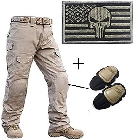 Hunter Tribe Tactical Men BDU Pants Combat Gen2 Tactical Pants with Knee Pads Tan (M)