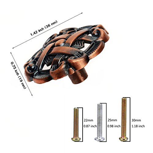 image for Corasays Round Shape Antique Drawer Cupboard Pulls Handles Wardrobe Dr