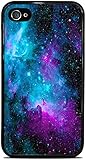 Nebula Galaxy Space Design Pattern Print Black Silicone Case for iPhone 4 / 4S by Trendy Accessories