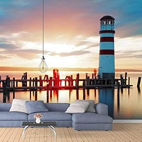 Wall Mural The Seaside Lighthouse Removable Wallpaper Wall Sticker for Bedroom Living Room - 66x96 inches