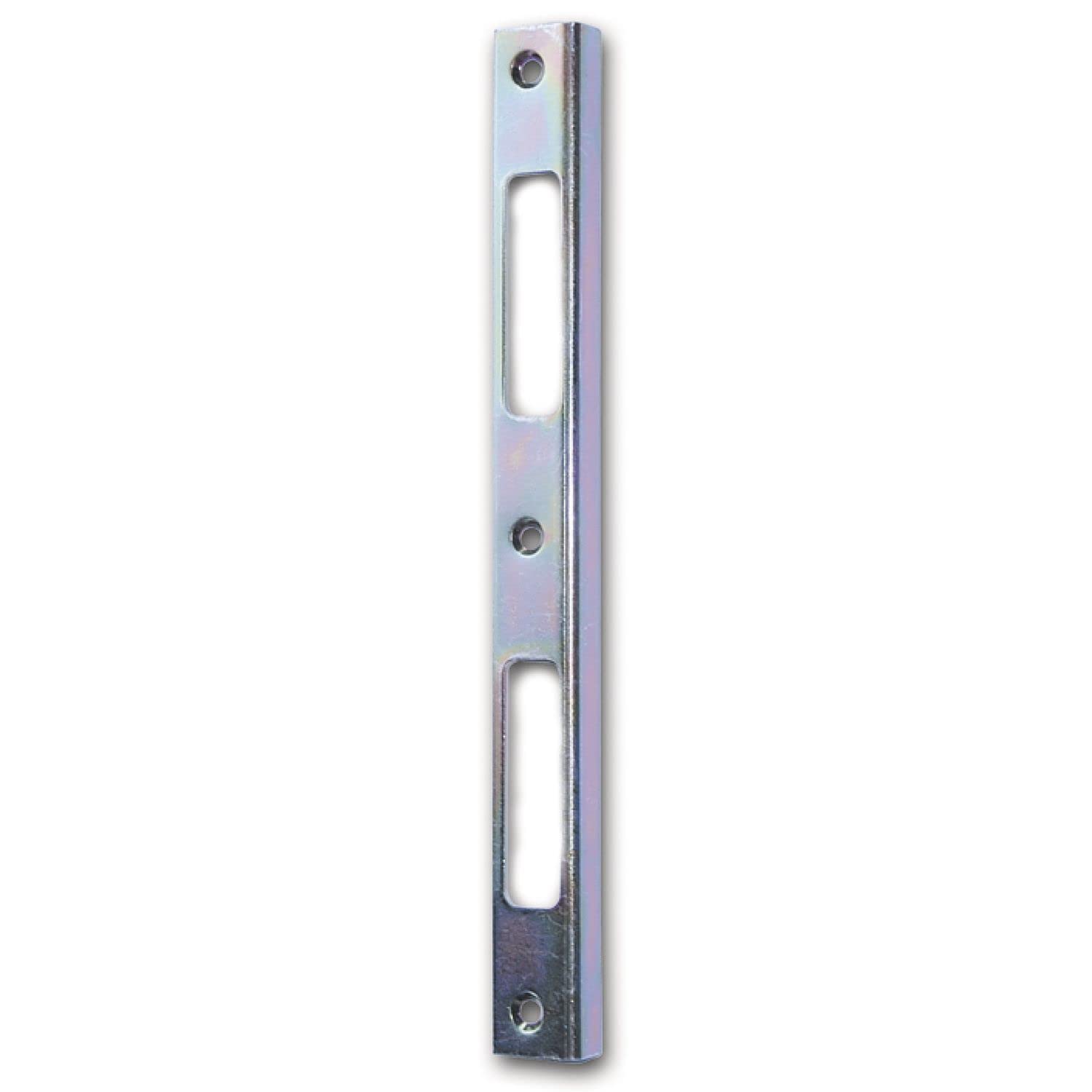 GRUNDMANN 11475 Silver Angle Strike Plate Square for Interior Doors, Strike Plate with Blind Flaps, ÖNORM Door Fitting, Galvanised Steel