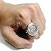 ELFASIO Stainless Steel Ring Mens Boys Egyptian Eye of Ra Horus Udjat Silver Tone Jewelry, Size 7-13