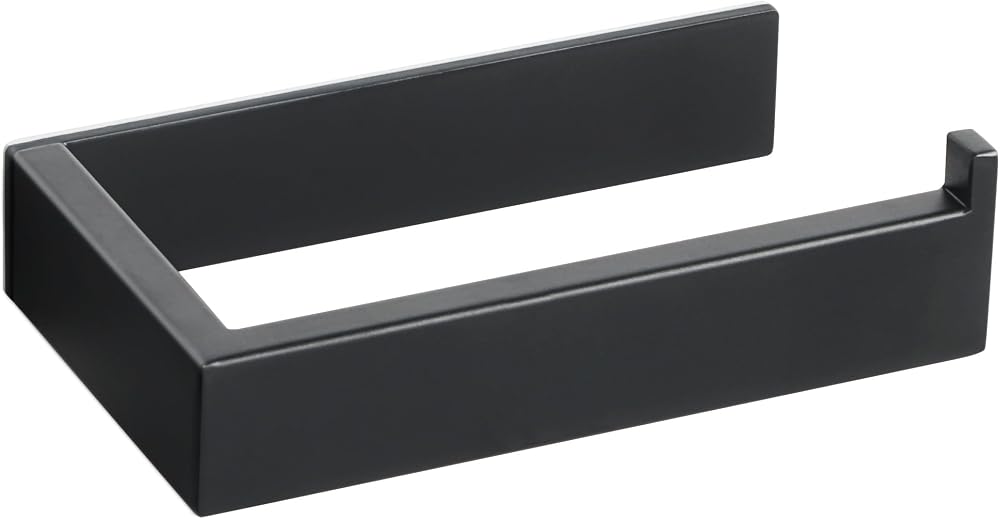 SAYAYO Black Self-Adhesive Toilet Roll Holder SUS304 Stainless Steel Wall