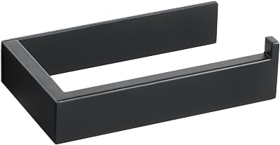 SAYAYO Black Self-Adhesive Toilet Roll Holder SUS304 Stainless Steel Wall
