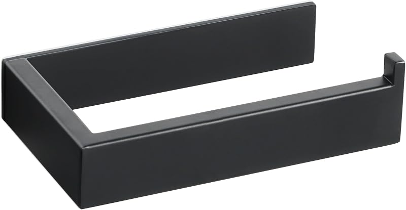 SAYAYO Black Self-Adhesive Toilet Roll Holder SUS304 Stainless Steel Wall