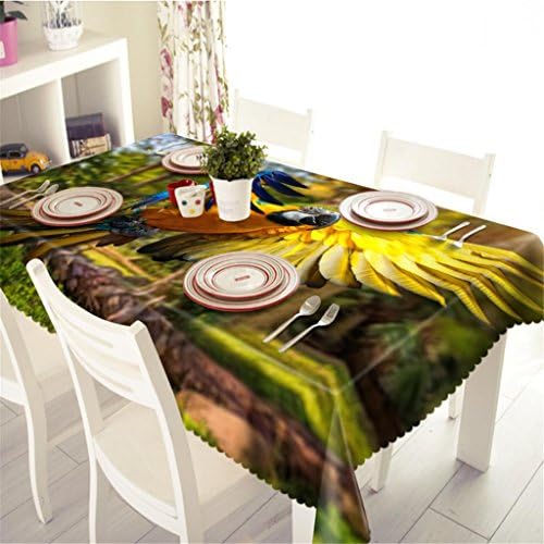 KKLL Tablecloth 3D Parrot Visual space Digital printing Tasteless Dust-proof Table Top Cover Wedding Party Decorative Kitchen Dinner Table Cover , l