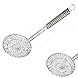 Kaixin Skimmer Spoon Fry Oil Mesh Strainer Spider Stainless Steel Asian Metal Large Fat Fish French Round Slotted Ladle Deep Wire Basket Fine Grease Stir For Cooking With Long Handle Hot Pot--5 Inch