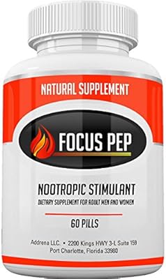 Addrena Focus Pep OTC Stimulants Brain Boosting Dietary Supplement, 1207 mg, 60 Tablets