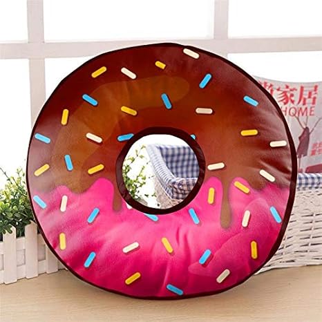 Generic Velvet Fabric Doughnut Cushion Soft Toy Suitable For