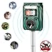 Ultrasonic Pest Repeller, Wikoo Solar Powered Waterproof Outdoor Animal Repeller with Ultrasonic sound and Flashing Light, Activated by motion - Very Effective for Cats, Dogs, Squirrels, Moles, Rats