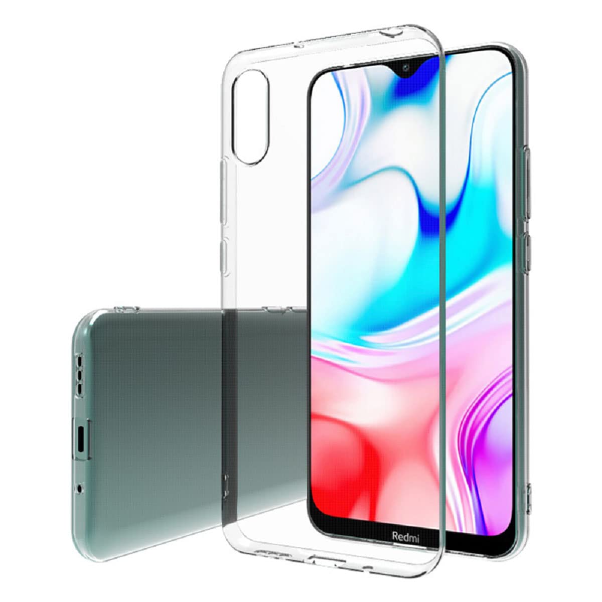 Clear Silicone Case for Xiaomi Redmi 9A Sport, Rear Protective Case, Ultra Thin Soft Shock Absorption, Scratch-Resistant Bumper Protective Case, Flexible TPU Mobile Phone Case, Transparent Case Cover