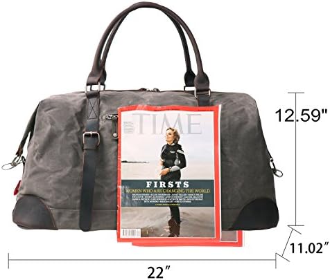 Canvas Duffel Bag TOPWOLFS 22" Travel Duffle Bag Tote Large Holdall Bag Luggage Carry On Weekender Bag Waterproof Waxed Canvas 2 Canvas Duffel Bag TOPWOLFS 22" Travel Duffle Bag Tote Large Holdall Bag Luggage Carry On Weekender Bag Waterproof Waxed Canvas
