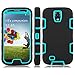 Galaxy S4 Case, EC 3in1 Hybrid High Impact Armor Case Defender Shockproof Combo Case for Samsung Galaxy S4 IV i9500 with Screen Protector and Stylus (Blue/Black)